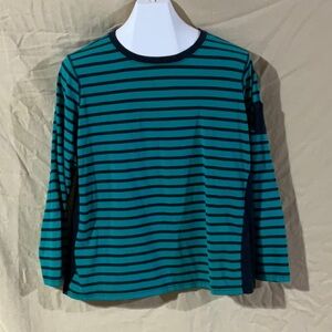 Chaps Sport Size 2X Long Sleeve Striped Top